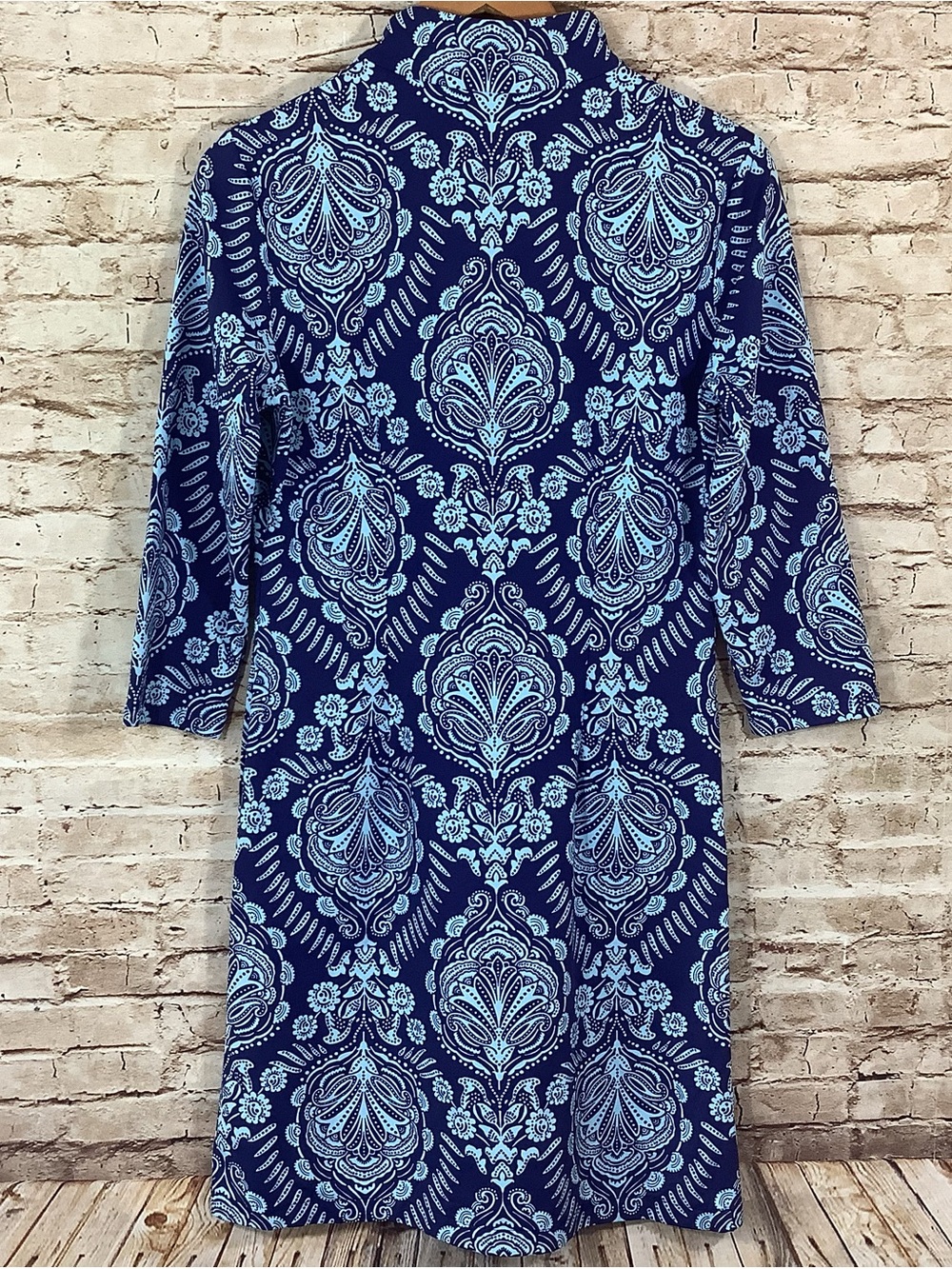 J. McLaughlin Blue Paisley-Print Midi Dress Catalina Cloth M Medium - Picture 2 of 4